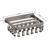 SOGA 2X Wall-Mounted Clothes Hanger Multi-Clamp Laundry Drying Wall Rack - Cafe Supply