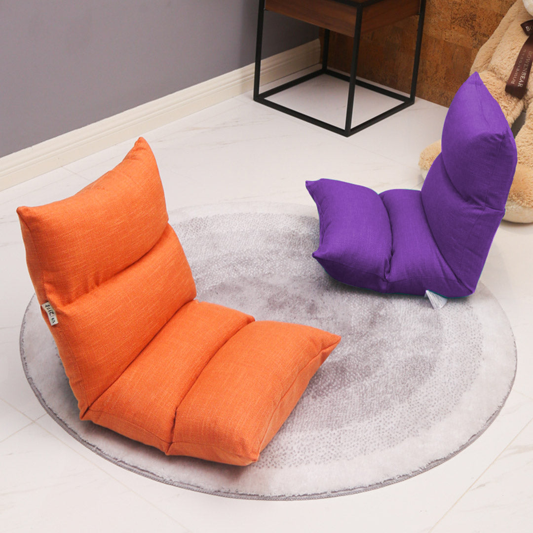 SOGA 2X Lounge Floor Recliner Adjustable Lazy Sofa Bed Folding Game Chair Purple - Cafe Supply