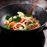SOGA 2X 31cm Commercial Cast Iron Wok Round Bottom FryPan Home Cooking Skillet - Cafe Supply