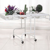 SOGA 2X 3 Tier Steel White Adjustable Kitchen Cart Multi-Functional Shelves Portable Storage Organizer with Wheels - Cafe Supply