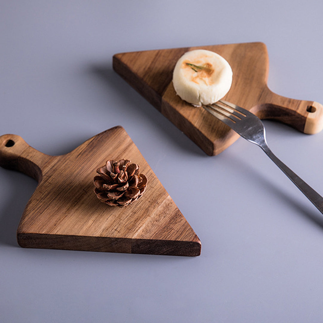 SOGA 2X  6 pcs Brown Round Divisible Wood Pizza Server Food Plate Board Pizza Paddle Cutting Board Home Decor - Cafe Supply