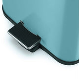 SOGA Foot Pedal Stainless Steel Rubbish Recycling Garbage Waste Trash Bin Square 6L Blue - Cafe Supply