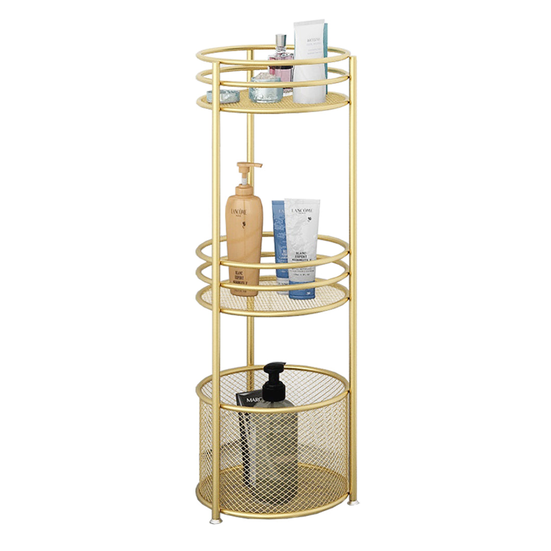 SOGA 3 Tier Bathroom Freestanding Storage Shelf Multifunctional Display Rack Organiser with Basket - Cafe Supply