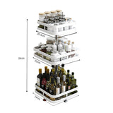 SOGA 2X 3 Tier Steel White Square Rotating Multi-Function Kitchen Portable Storage Spice Seasoning Kitchen Countertop Organiser Shelf - Cafe Supply