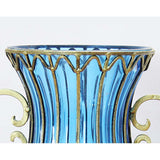 SOGA 51cm Blue Glass Oval Floor Vase with Metal Flower Stand - Cafe Supply