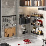 SOGA 2X 41cm Wall Mounted Kitchen Utensil Storage Rack Space-Saving Spatula Organiser with Durable Hooks - Cafe Supply