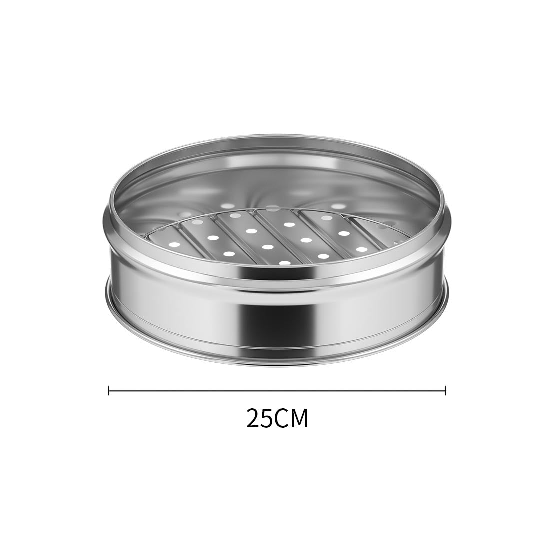 SOGA 3 Tier Stainless Steel Steamers With Lid Work inside of Basket Pot Steamers 25cm - Cafe Supply