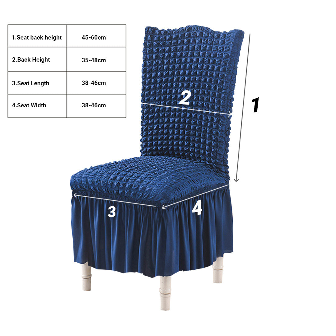 SOGA 2X Blue Chair Cover Seat Protector with Ruffle Skirt Stretch Slipcover Wedding Party Home Decor - Cafe Supply