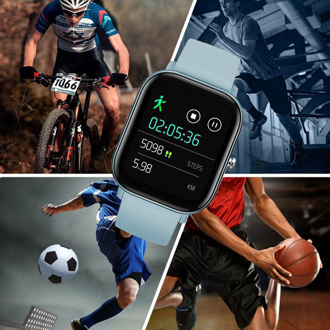 SOGA 2X Waterproof Fitness Smart Wrist Watch Heart Rate Monitor Tracker P8 Blue - Cafe Supply