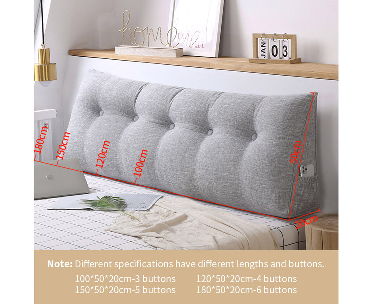 SOGA 2X 180cm Silver Triangular Wedge Bed Pillow Headboard Backrest Bedside Tatami Cushion Home Decor - Cafe Supply