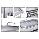 SOGA 4X 9L Rectangular Stainless Steel Soup Warmer Roll Top Chafer Chafing Dish Set with Glass Visual Window Lid - Cafe Supply