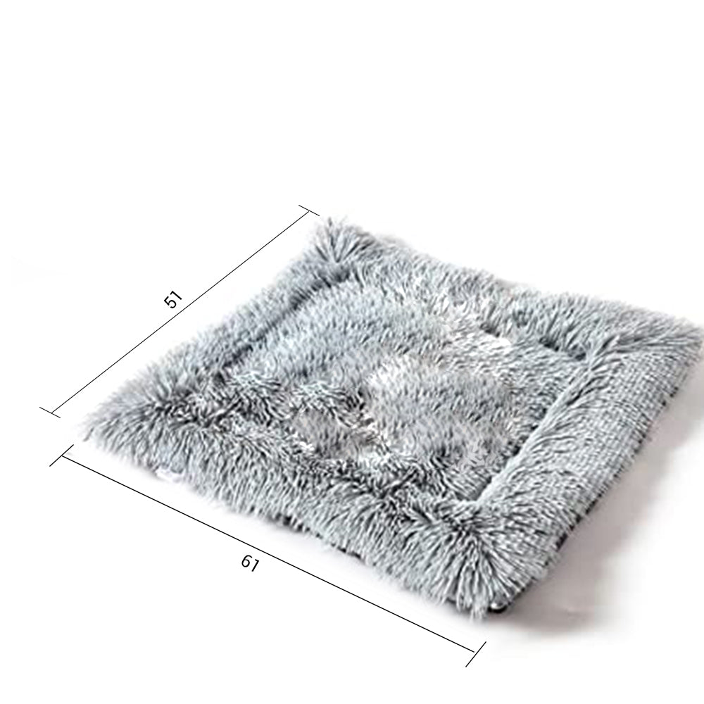 SOGA 2X Black Dual-purpose Cushion Nest Cat Dog Bed Warm Plush Kennel Mat Pet Home Travel Essentials - Cafe Supply