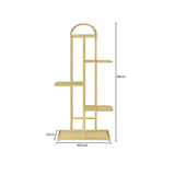 SOGA 5 Tier 6 Pots Gold Metal Plant Stand Flowerpot Display Shelf Rack Indoor Home Office Decor - Cafe Supply