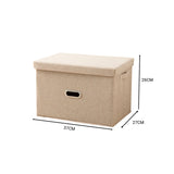 SOGA 2X Beige Medium Foldable Canvas Storage Box Cube Clothes Basket Organiser Home Decorative Box - Cafe Supply