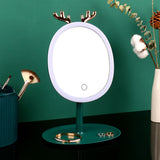SOGA Green Antler LED Light Makeup Mirror Tabletop Vanity Home Decor - Cafe Supply