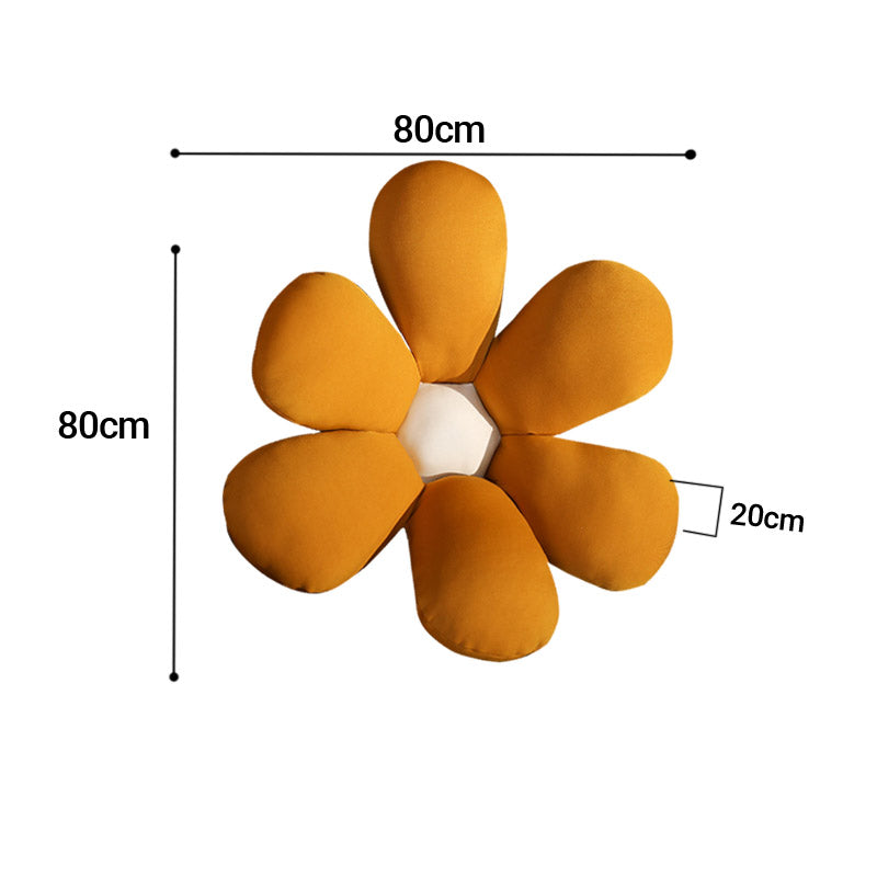 SOGA Coffee Daisy Flower Shape Cushion Soft Leaning Bedside Pad Floor Plush Pillow Home Decor - Cafe Supply