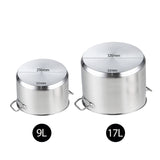 SOGA Stock Pot 9L 17L Top Grade Thick Stainless Steel Stockpot 18/10 - Cafe Supply