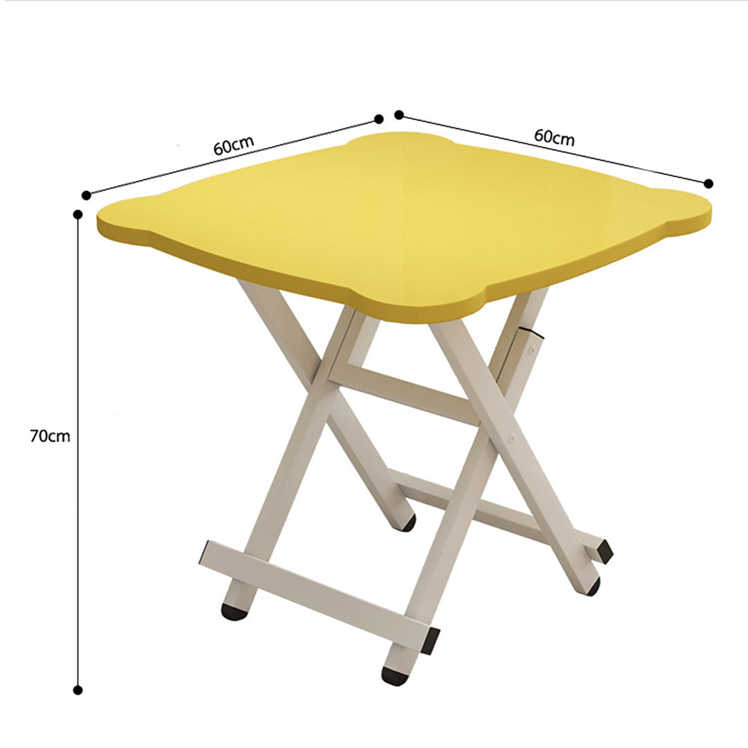SOGA Yellow Minimalist Cat Ear Folding Table Indoor Outdoor Portable Stall Desk Home Decor - Cafe Supply