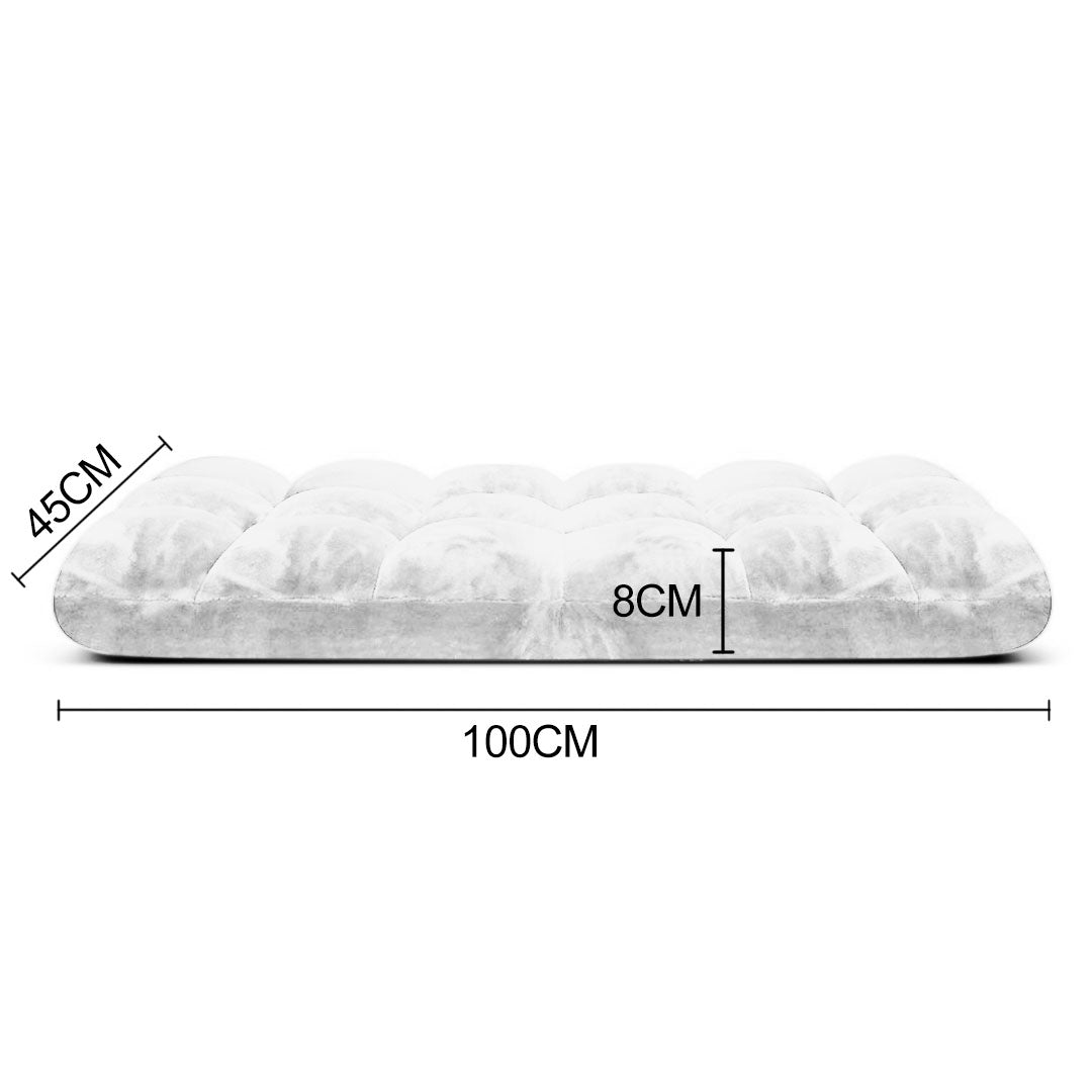 SOGA Floor Recliner Folding Lounge Sofa Futon Couch Folding Chair Cushion White - Cafe Supply