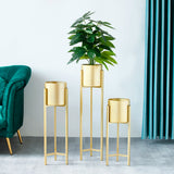 SOGA 2X 90cm Gold Metal Plant Stand with Flower Pot Holder Corner Shelving Rack Indoor Display - Cafe Supply