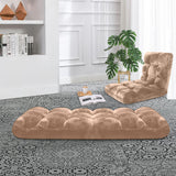 SOGA 2X Floor Recliner Folding Lounge Sofa Futon Couch Folding Chair Cushion Light Apricot - Cafe Supply