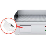 SOGA 2X Electric Stainless Steel Ribbed Griddle Commercial Grill BBQ Hot Plate - Cafe Supply