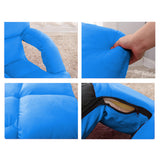 SOGA Foldable Lounge Cushion Adjustable Floor Lazy Recliner Chair with Armrest Blue - Cafe Supply