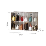 SOGA 2X 12-Cube Portable Bag Box Foldable Cubby DIY Organiser Tote Clutch Purse Space Saving Shelf Cabinet - Cafe Supply