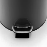 SOGA 2X Foot Pedal Stainless Steel Rubbish Recycling Garbage Waste Trash Bin Round 12L Black - Cafe Supply
