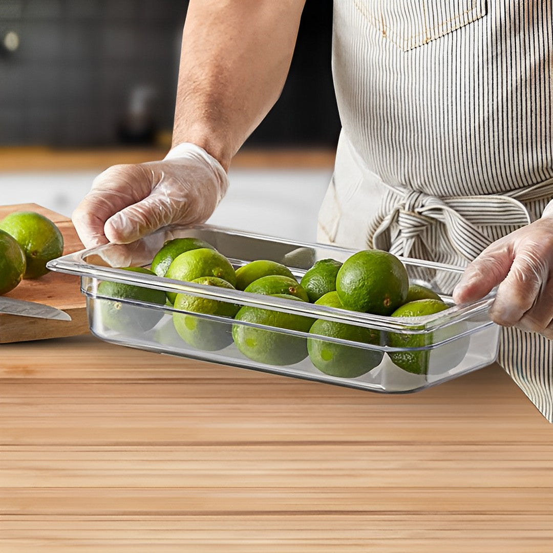 SOGA 65mm Clear Gastronorm GN Pan 1/3 Food Tray Storage Bundle of 4 - Cafe Supply