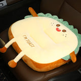 SOGA 2X Cute Face Toast Bread Cushion Stuffed Car Seat Plush Cartoon Back Support Pillow Home Decor - Cafe Supply