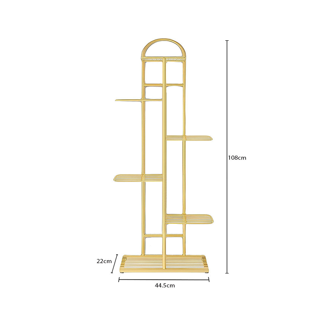 SOGA 2X 6 Tier 7 Pots Gold Metal Plant Stand Flowerpot Display Shelf Rack Indoor Home Office Decor - Cafe Supply