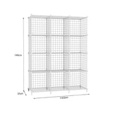 SOGA 2X White Portable 12-Cube 3 Column Storage Organiser Foldable DIY Modular Grid Space Saving Shelf - Cafe Supply