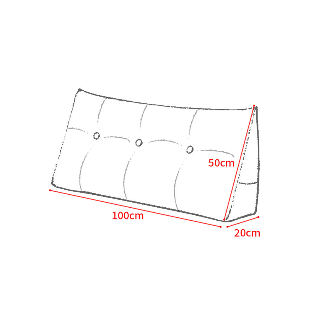SOGA 2X 100cm Light Grey Triangular Wedge Bed Pillow Headboard Backrest Bedside Tatami Cushion Home Decor - Cafe Supply
