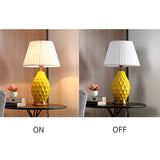 SOGA 2X Textured Ceramic Oval Table Lamp with Gold Metal Base White - Cafe Supply