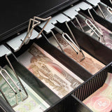 SOGA 2X 4 Bills 8 Coins Cash Tray With Lockable Lid Heavy Duty Spare Cash Tray Black - Cafe Supply
