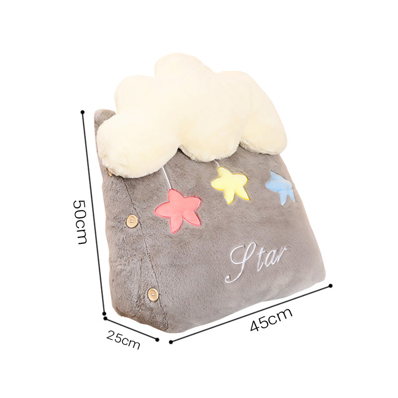 SOGA 2X Grey Cute Cloud Cushion Soft Leaning Lumbar Wedge Pillow Bedside Plush Home Decor - Cafe Supply