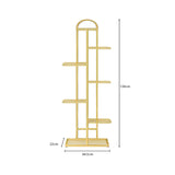 SOGA 2X 7 Tier 8 Pots Gold Metal Plant Stand Flowerpot Display Shelf Rack Indoor Home Office Decor - Cafe Supply