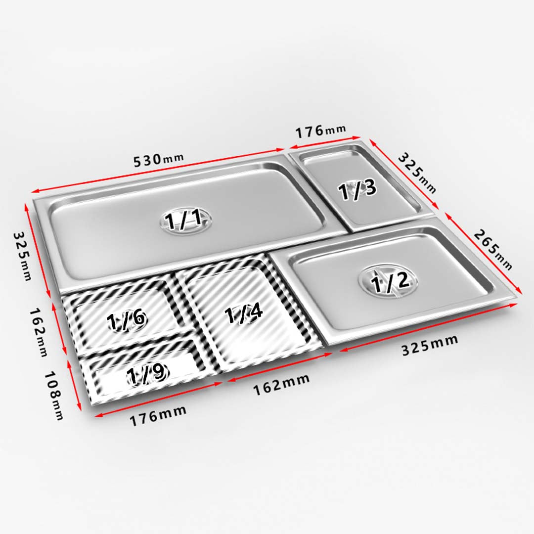 SOGA 2X Gastronorm GN Pan Lid Full Size 1/3 Stainless Steel Tray Top Cover - Cafe Supply