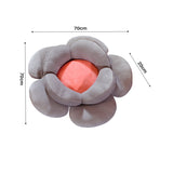 SOGA 2X Grey Double Flower Shape Cushion Soft Bedside Floor Plush Pillow Home Decor - Cafe Supply