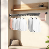 SOGA 2X 127.5cm Wall-Mounted Clothing Dry Rack Retractable Space-Saving Foldable Hanger - Cafe Supply
