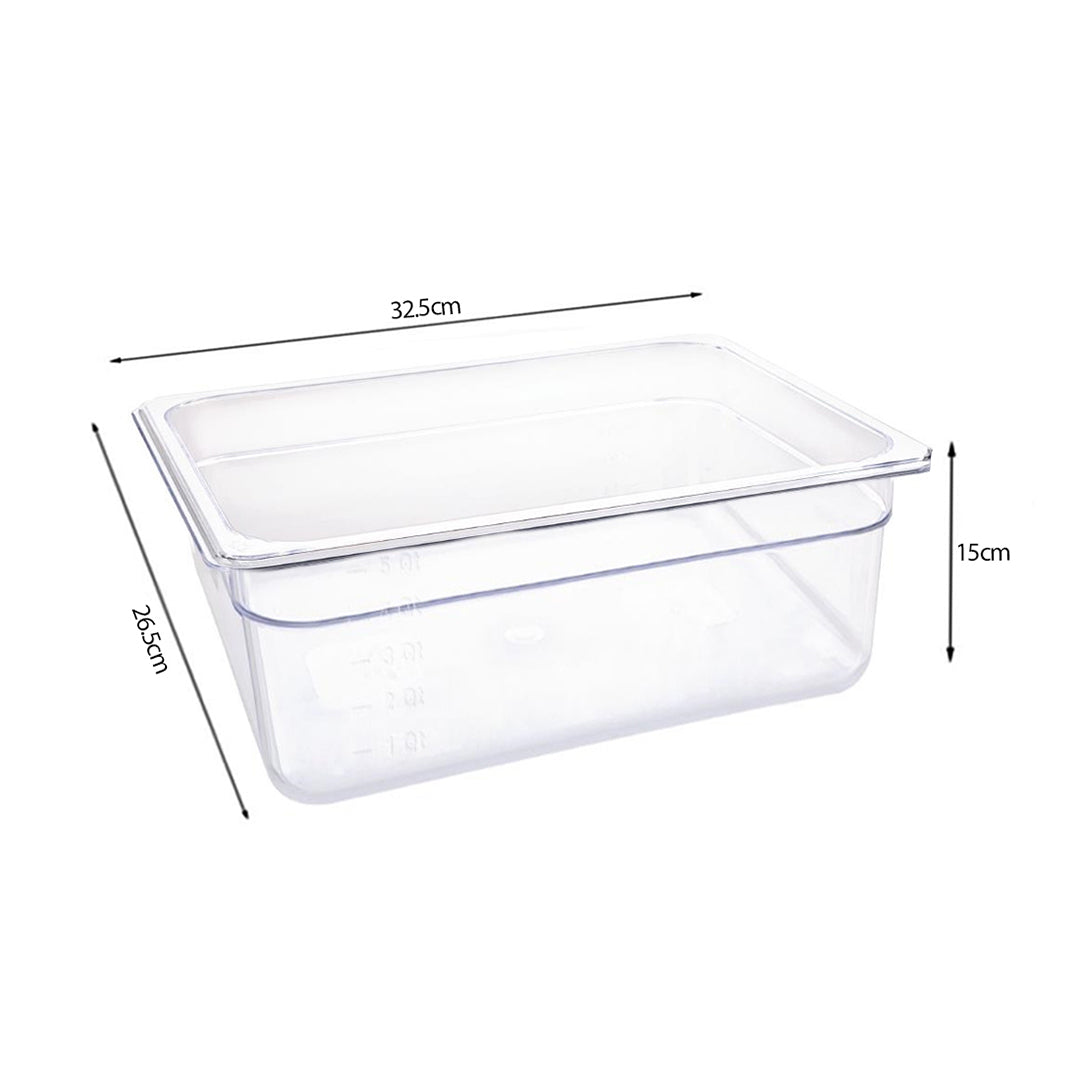 SOGA 150mm Clear Gastronorm GN Pan 1/2 Food Tray Storage Bundle of 4 - Cafe Supply