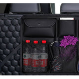 SOGA 2X High Quality Leather Car Rear Back Seat Storage Bag Organizer Interior Accessories Black - Cafe Supply