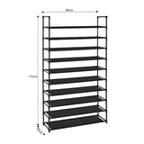 SOGA 10 Tier Shoe Storage Shelf Space-Saving Caddy Rack Organiser with Handle - Cafe Supply
