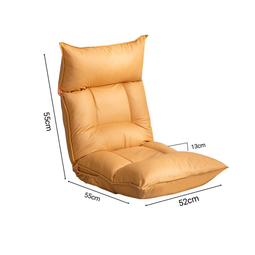 SOGA 2X Yellow Lounge Recliner Lazy Sofa Bed Tatami Cushion Collapsible Backrest Seat Home Office Decor - Cafe Supply