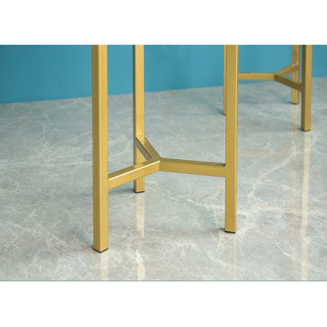 SOGA 45CM Gold Metal Plant Stand with Flower Pot Holder Corner Shelving Rack Indoor Display - Cafe Supply