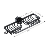 SOGA Black Kitchen Sink Organiser Faucet Soap Sponge Caddy Rack Drainer with Towel Bar Holder - Cafe Supply