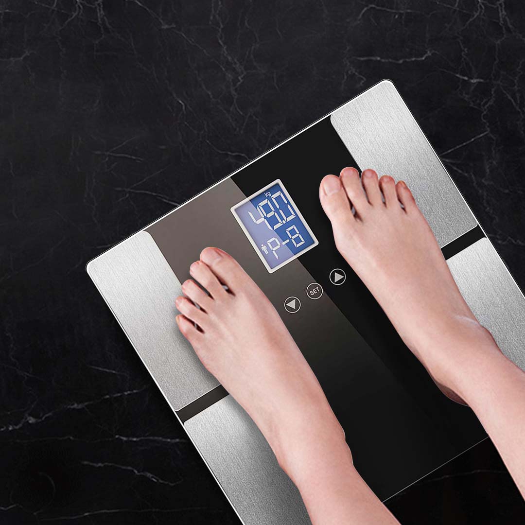 SOGA Digital Electronic LCD Bathroom Body Fat Scale Weighing Scales Weight Monitor Black/Blue - Cafe Supply