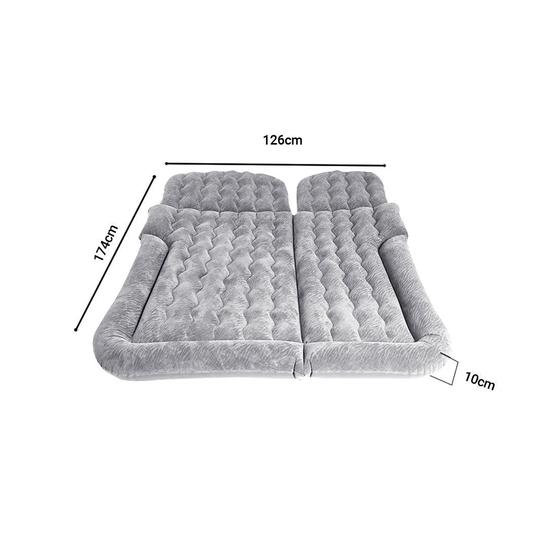 SOGA 2X Grey Inflatable Car Boot Mattress Portable Camping Air Bed Travel Sleeping Essentials - Cafe Supply