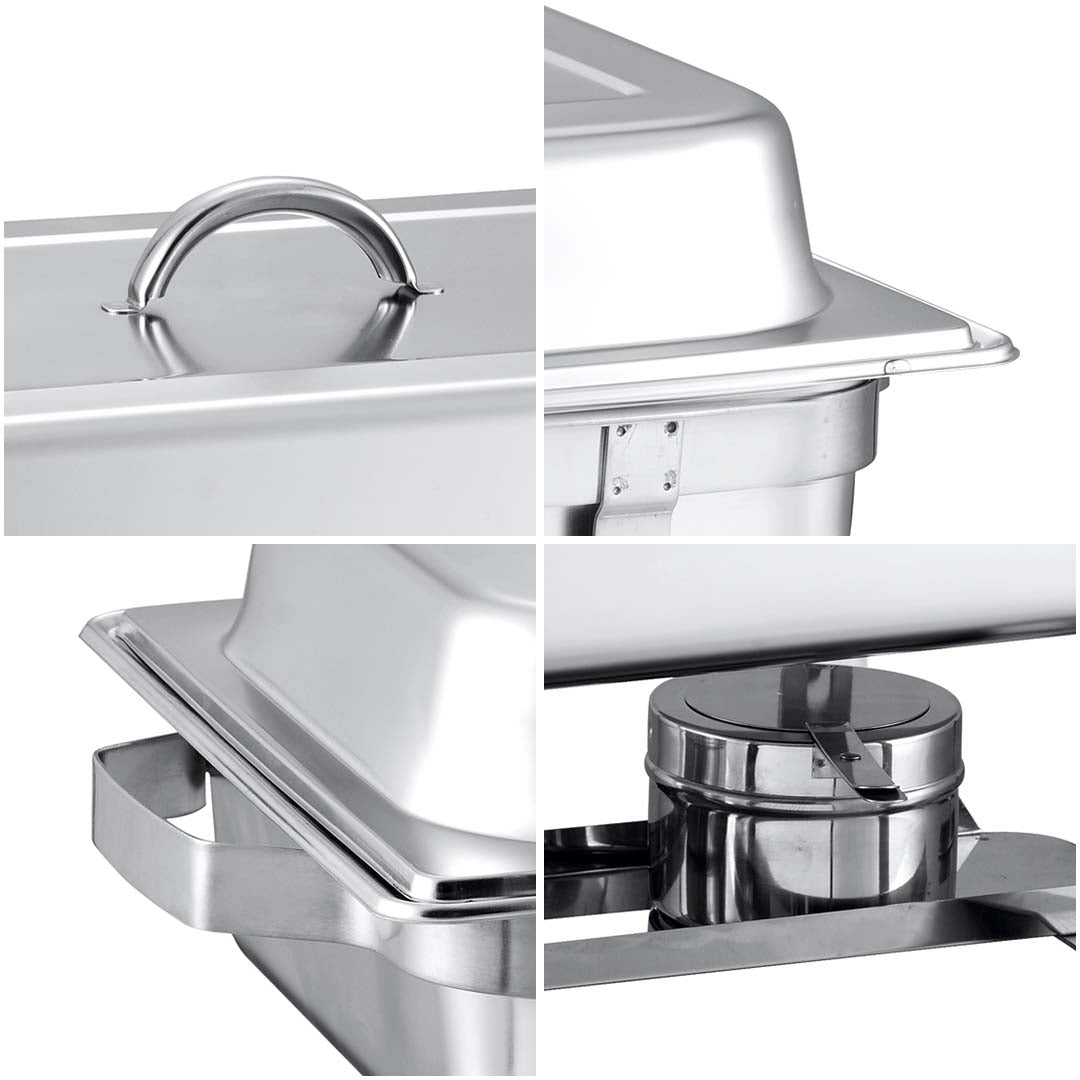 SOGA 4X 3L Triple Tray Stainless Steel Chafing Food Warmer Catering Dish - Cafe Supply